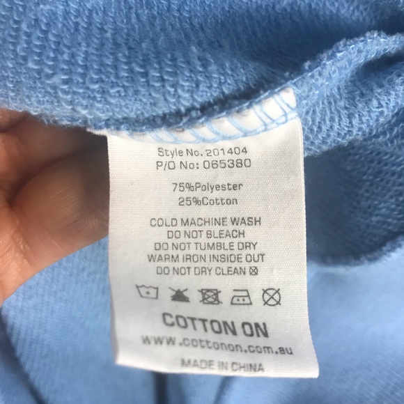 COTTON ON hoodie, Amour Paris, blue, size MED - Picture 4 of 5